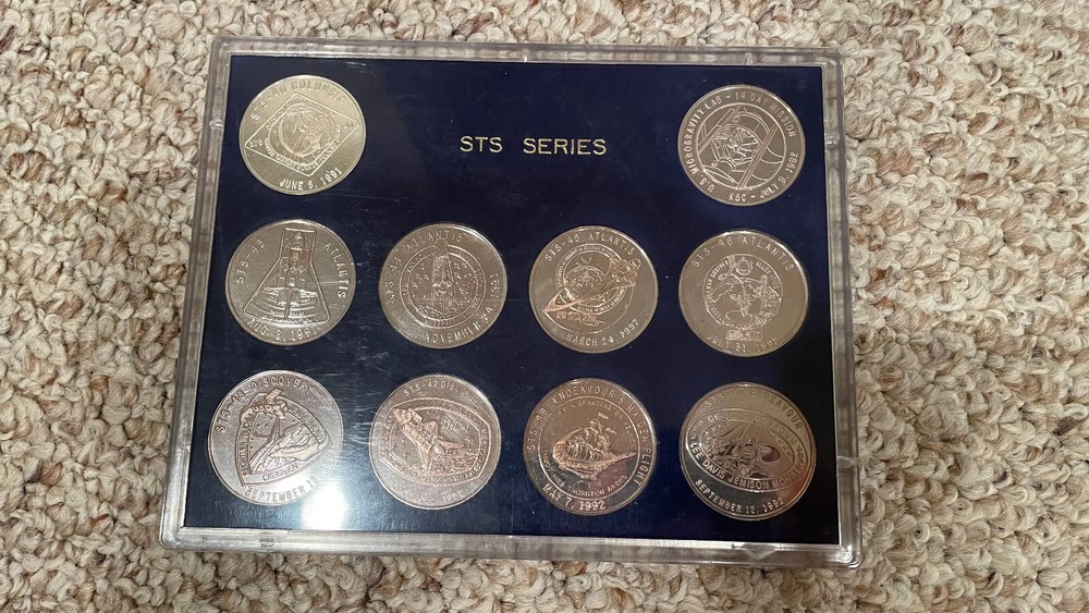 (10) Shuttle Shuttle Flights, 10oz silver with case, Atlantis Discovery Columbia