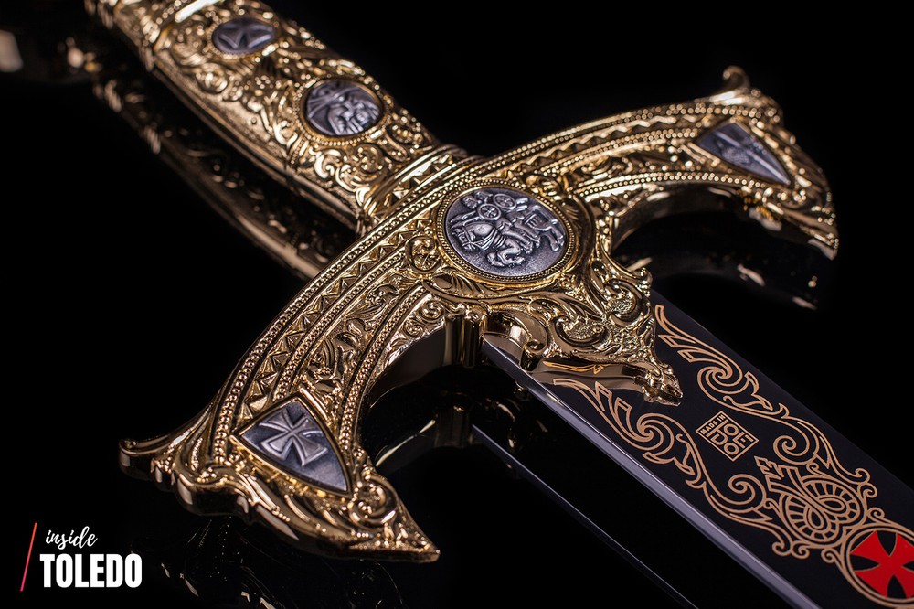 Marto - Silver Templar Sword with Gold