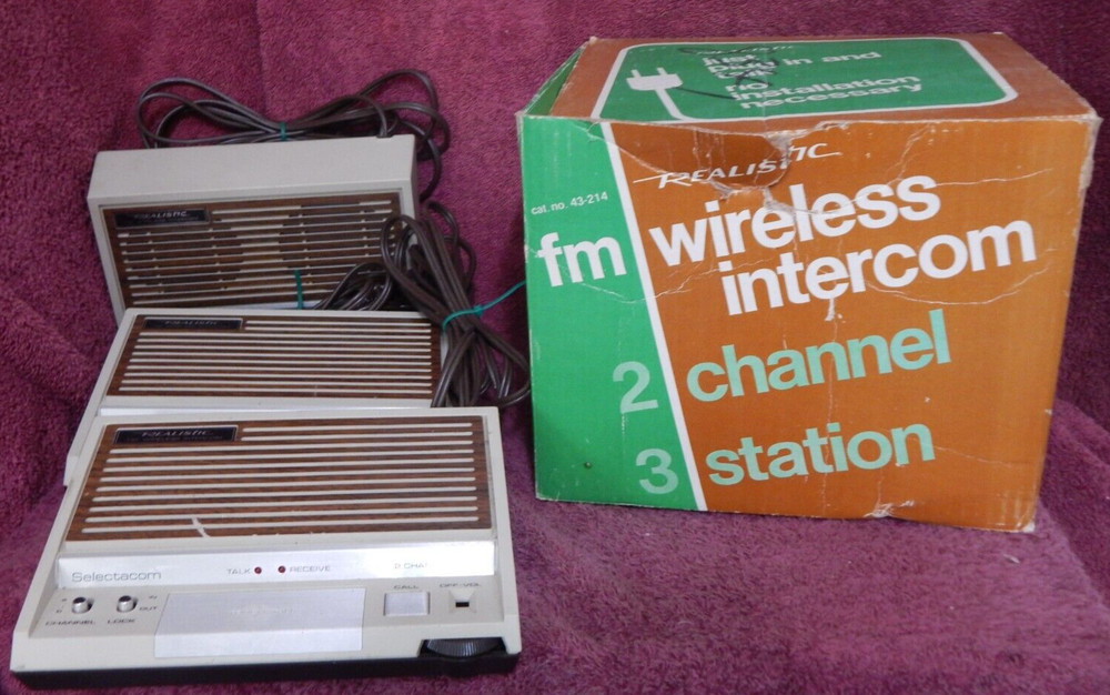 Realistic FM Wireless Intercom 2 Channel3 Station 43-214
