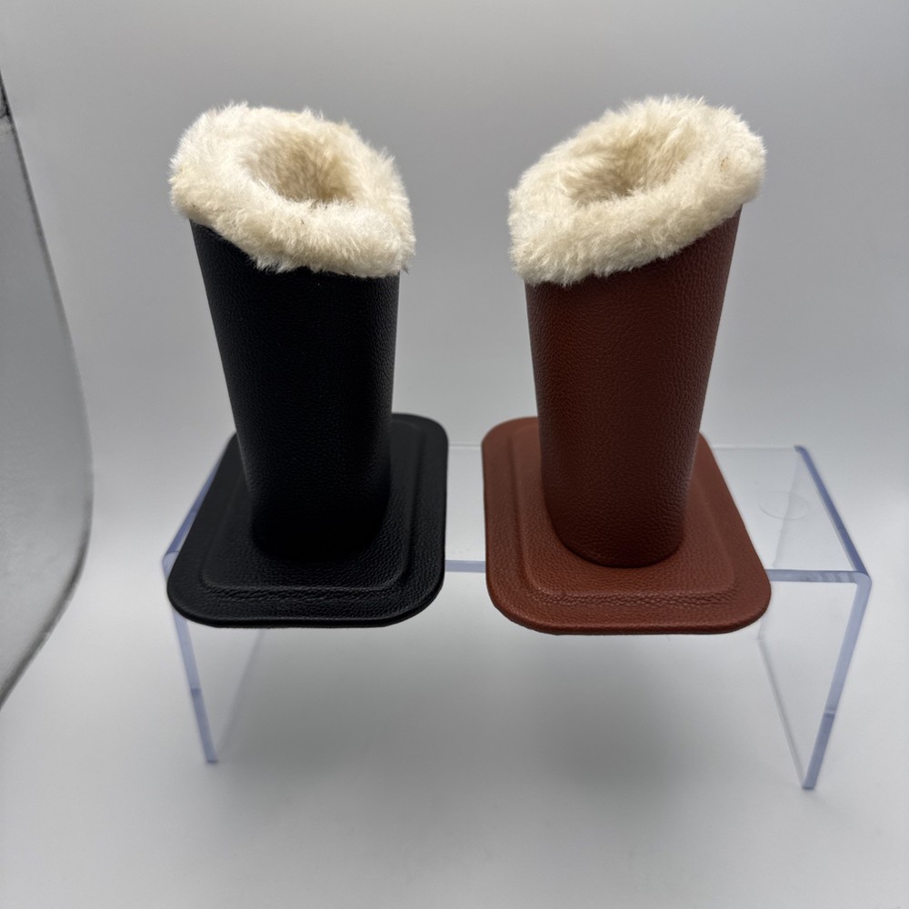 2 Pack Eyeglasses Holder Stand Plush Lined Bedside Glasses Case for Table Desk