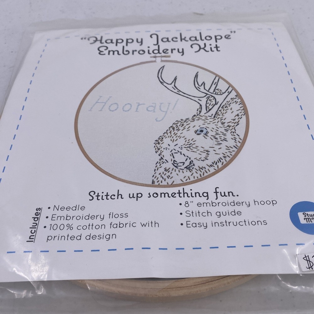 Studio Mme Happy Jackalope Embroidery Kit Mythical Folklore New