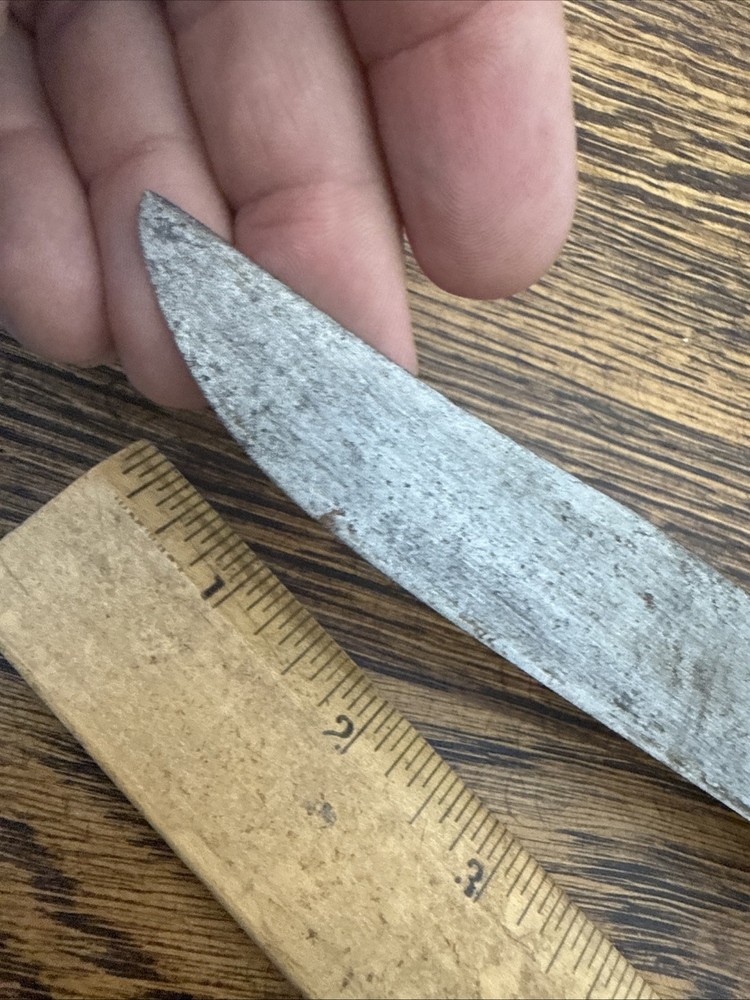 Vtg KINFOLKS Leather Washer Handle Fixed Blade Knife WW2 Used