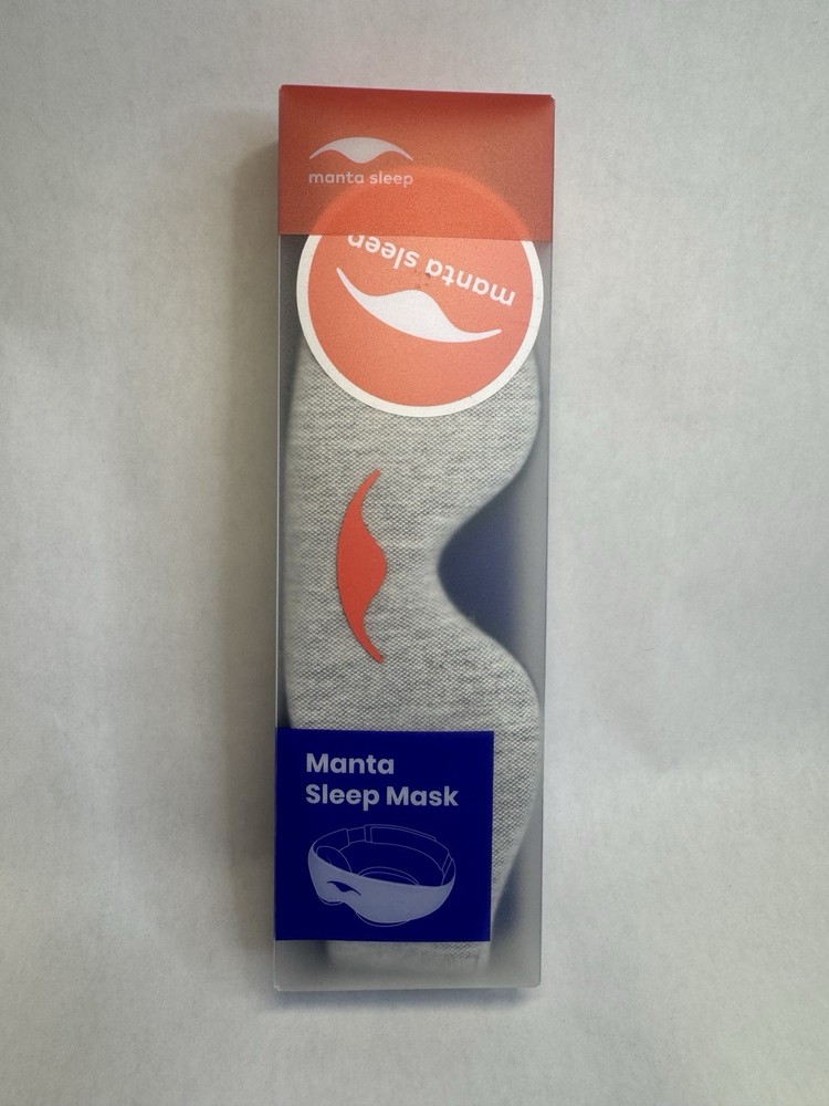 Manta Sleep Mask Light Blocking Eye Cups Gray Adjustable Soft