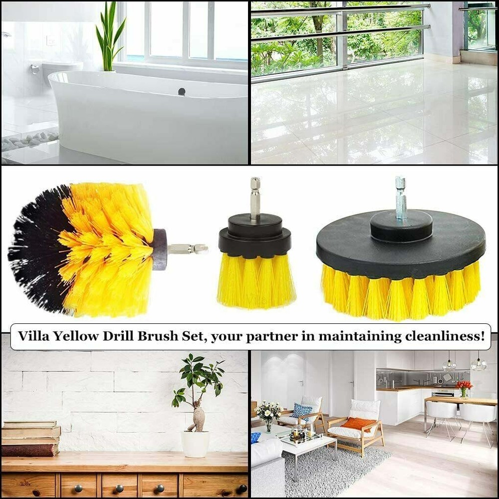 Drill Scrub Brushe Cleaning Attachment Set 3 Pack Power Scrubber