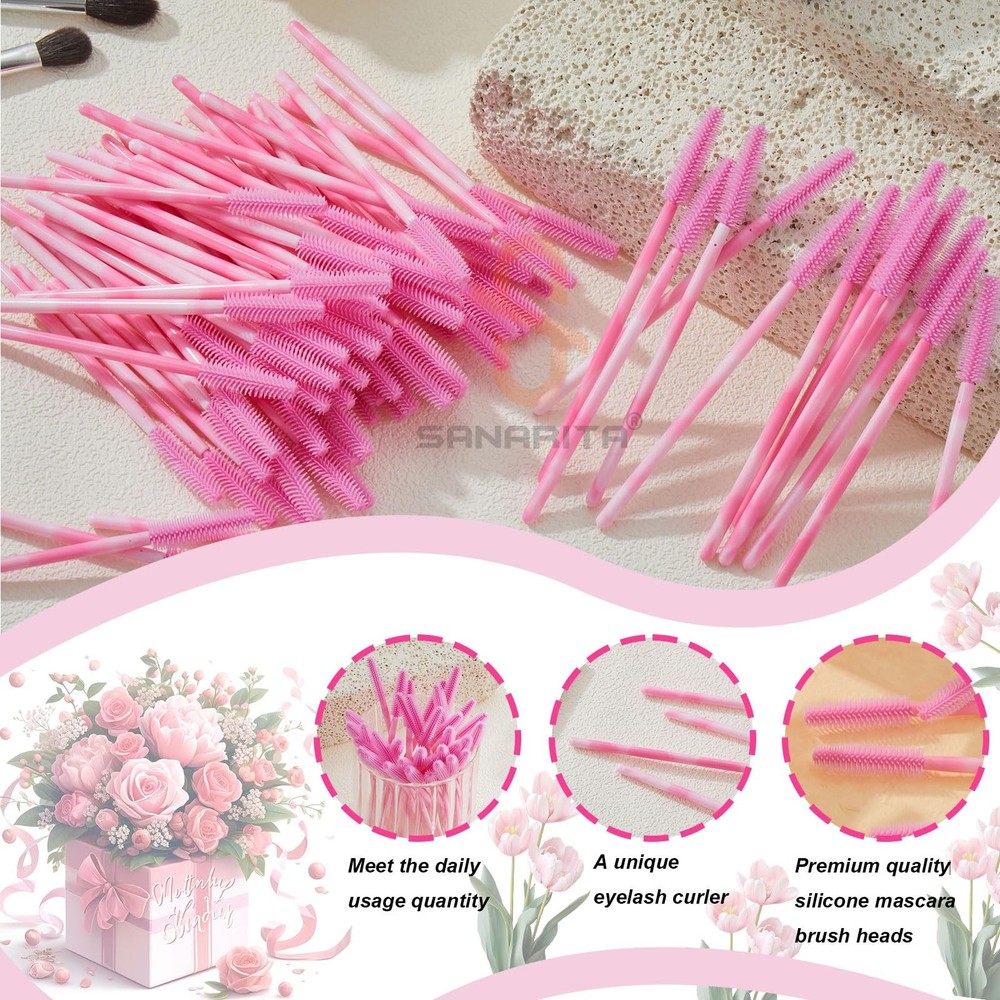 Disposable Silicone Mascara Wands - Soft Lash Spoolies for Eyelash Extensions