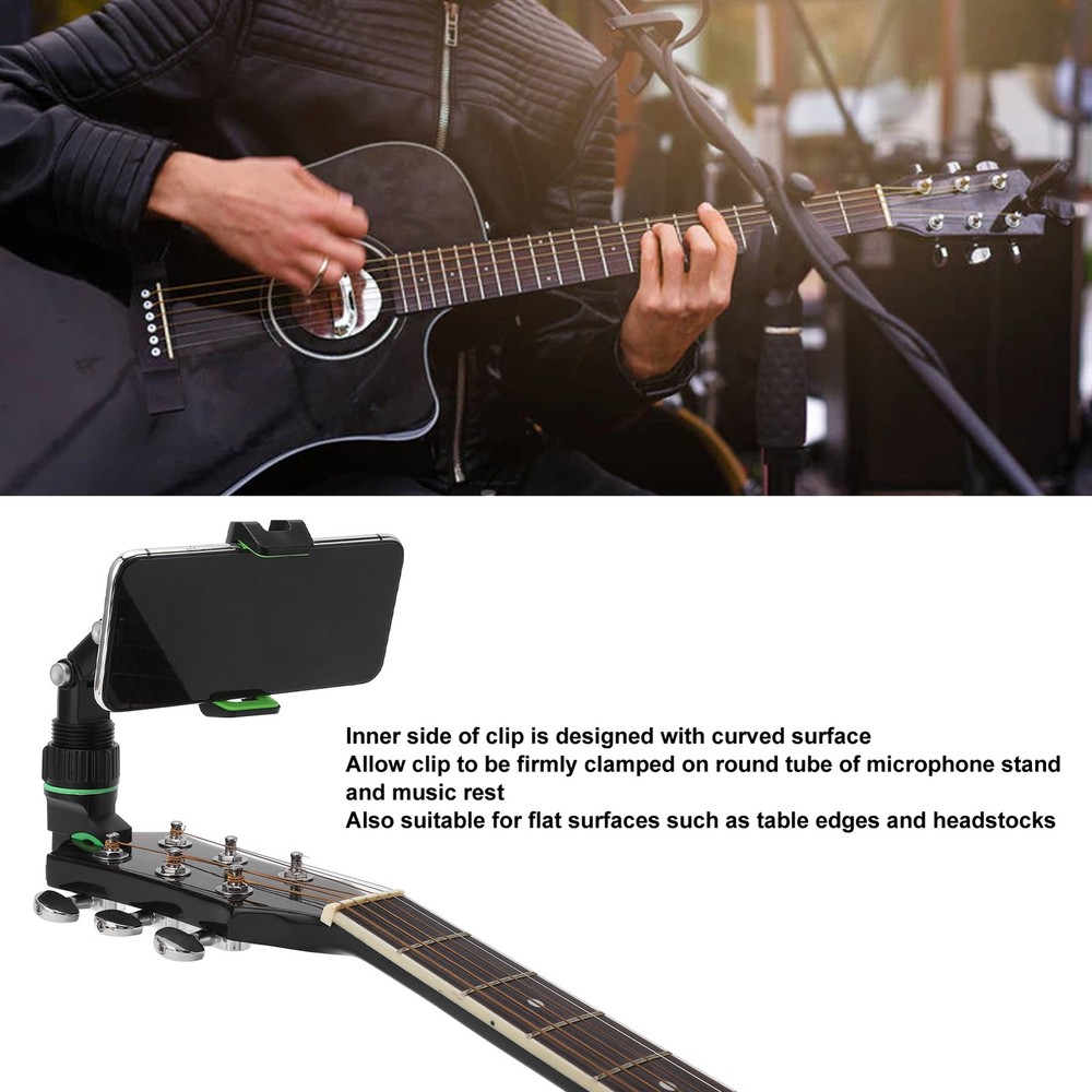 Instrument Bracket Stable Clamping Adjustable Angle Guitar Mount W/ Wipe Cloth