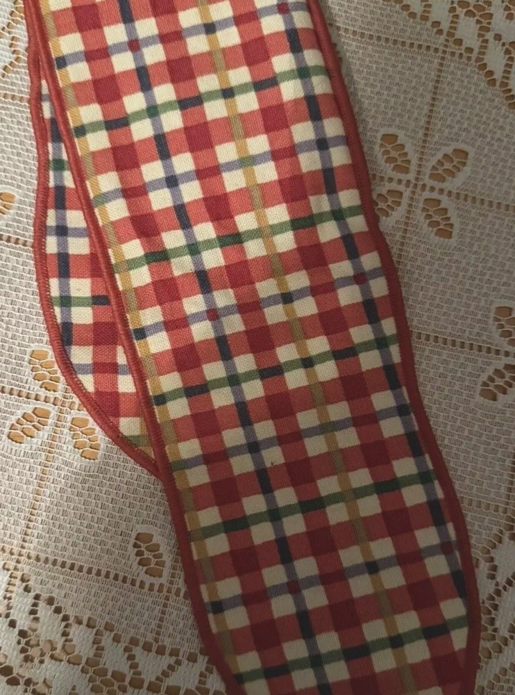 Longaberger Large Handle Tie - Cherry Red Plaid