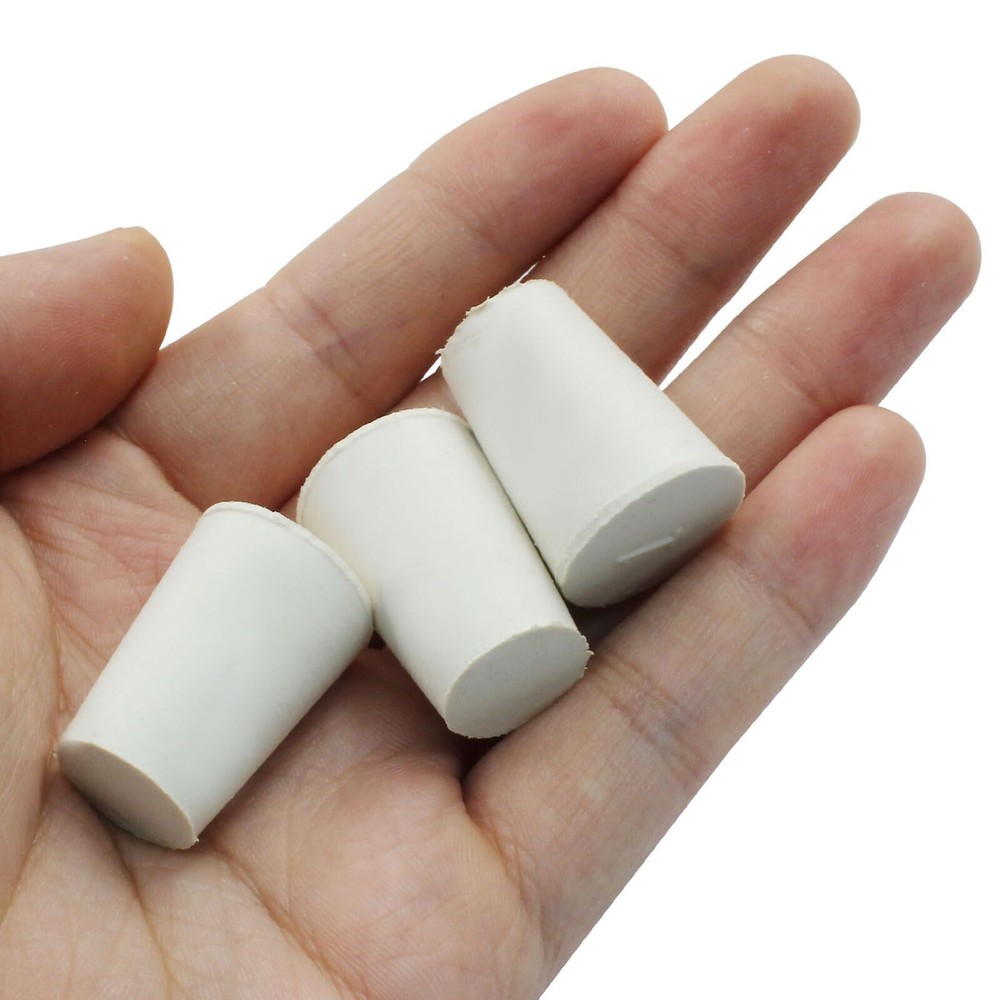 10 Pcs White Solid Rubber Stoppers 1# Tapered Lab Bungs Solid Rubber Stoppers...