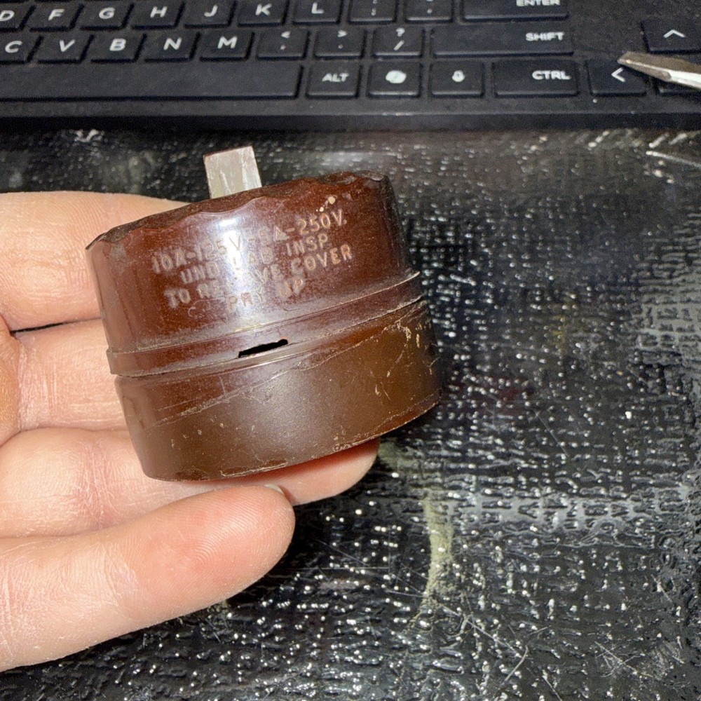 Vintage Round Surface mount Toggle Light Switch Bakelite early 1900s