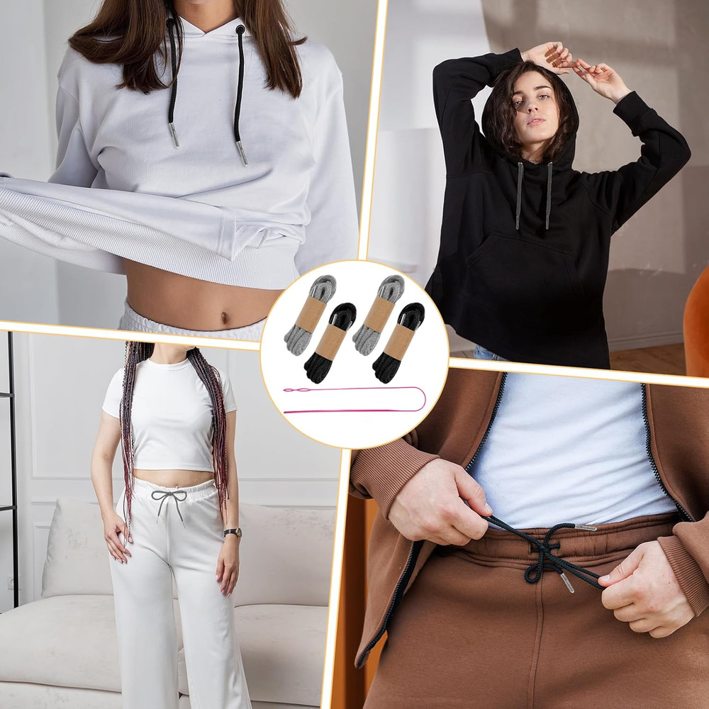 4 Pcs Drawstring Cords Universal Replacement Drawstring for Sweatpants 53 Inch R