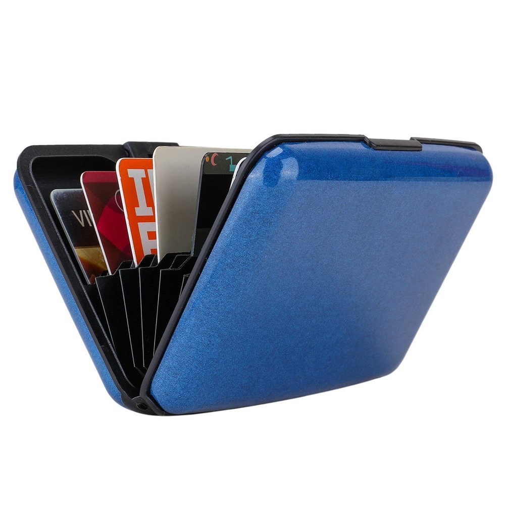 ELFISH RFID Blocking Credit Card Protector Aluminum ID Case Hard Dark blue