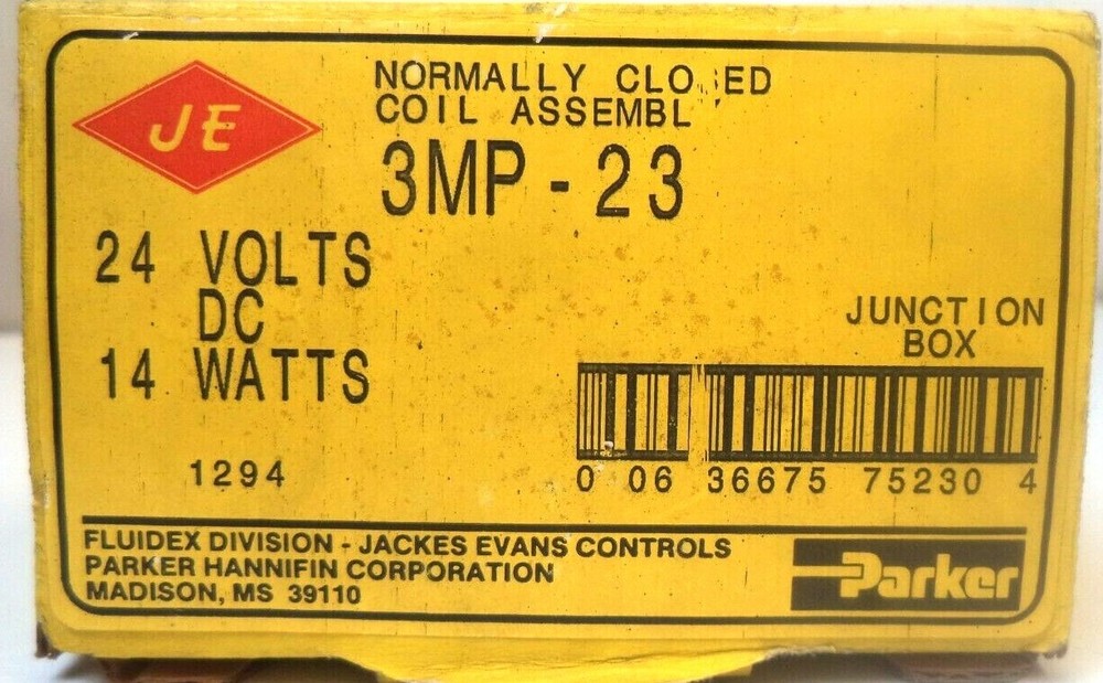 JE 24V 14-Watt Normally Closed Solenoid Coil Asy 3MP-23