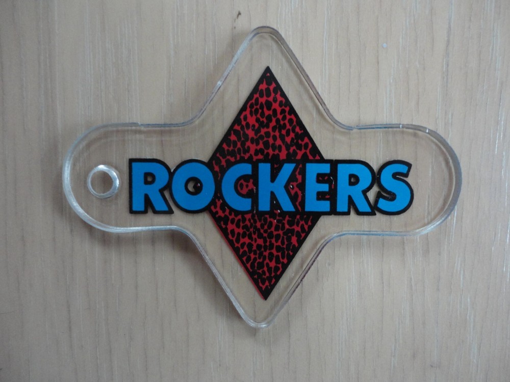 Rollergames Pinball Machine Rockers Promo Plastic Key Chain