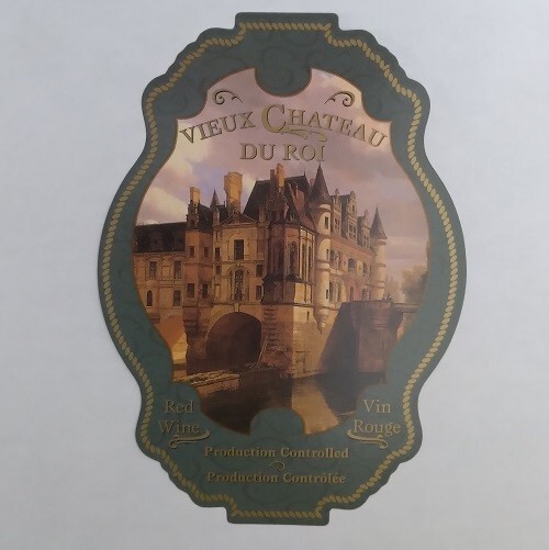 Vieux Chateau Du Roi Wine Bottle Labels-Package of 30 Labels-FREE SHIPPING