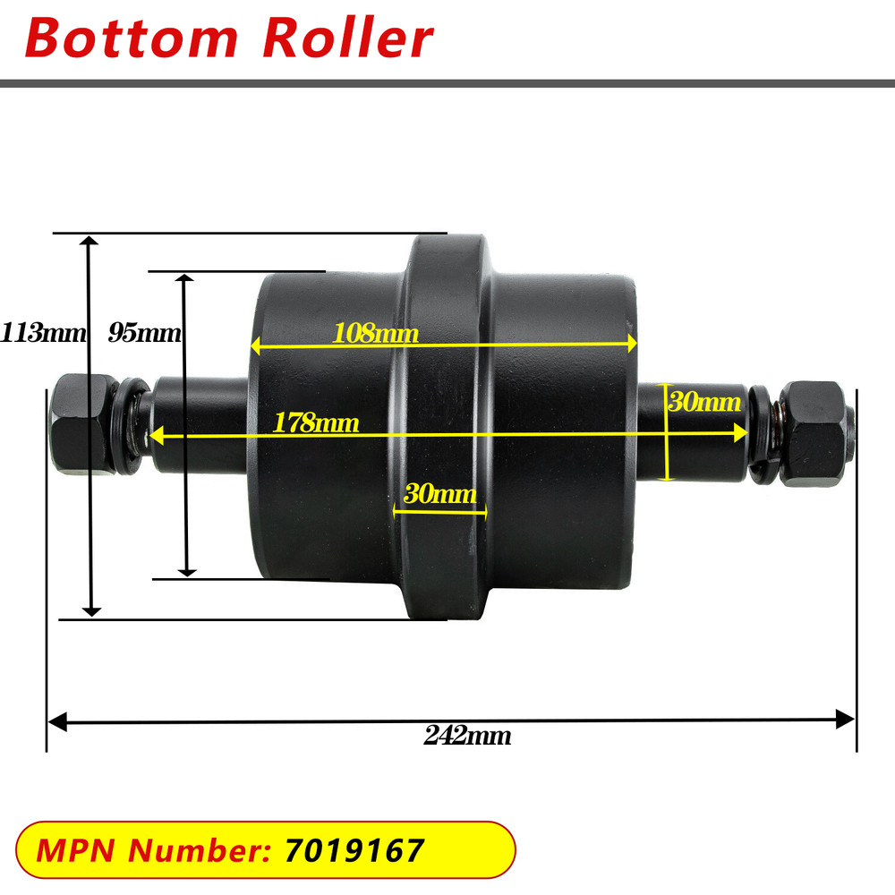 Track Roller Bottom Roller fit Bobcat 331/325 Excavator Undercarriage Black