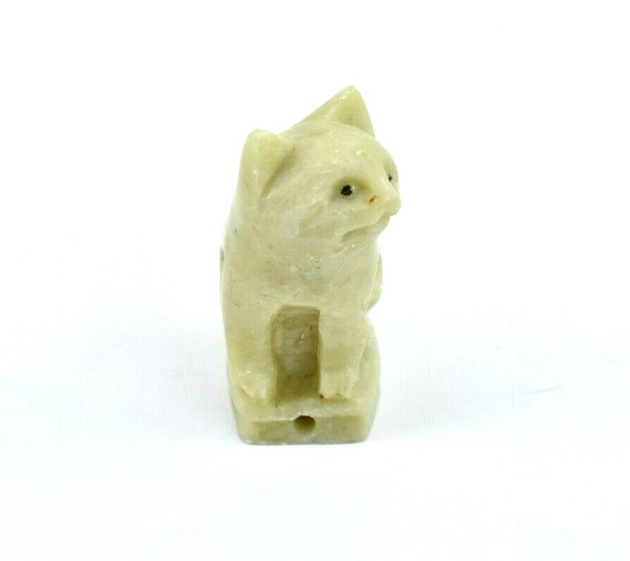 Miniature Soapstone Kitty Cat Figurine