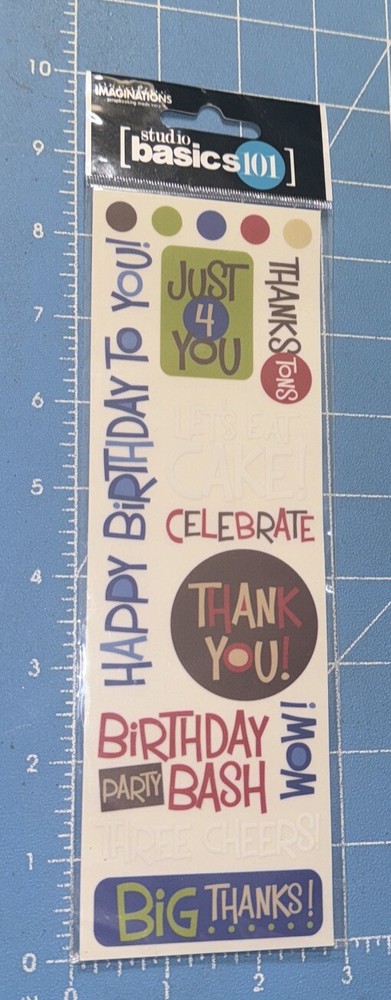 Creative Imaginations Rub-Ons Transfers Studio Basics 101 - Birthday