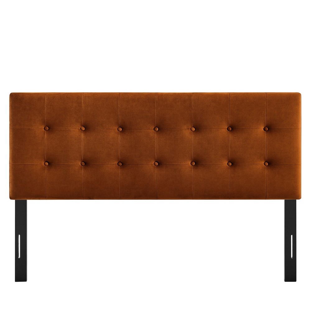 Emily Stain-Resistant Performance Velvet King Size Headboard in Rust