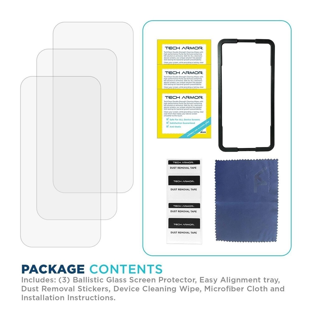 Tech Armor for Apple iPhone 17 Glass Screen Protector Glass 6.3 inch 3-Pack