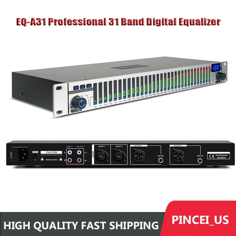 EQ-A31 Professional 31 Band Equalizer Digital Equalizer for Stage Home Karaoke