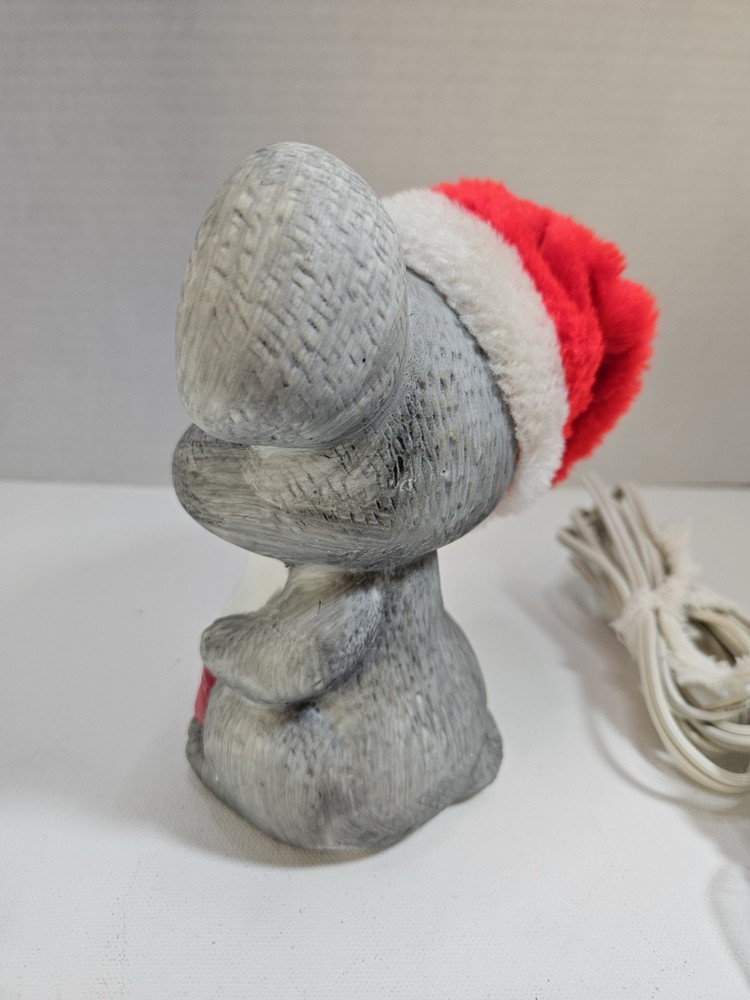 Vintage Christmas Santa Mouse Ceramic Night Light 6.5"