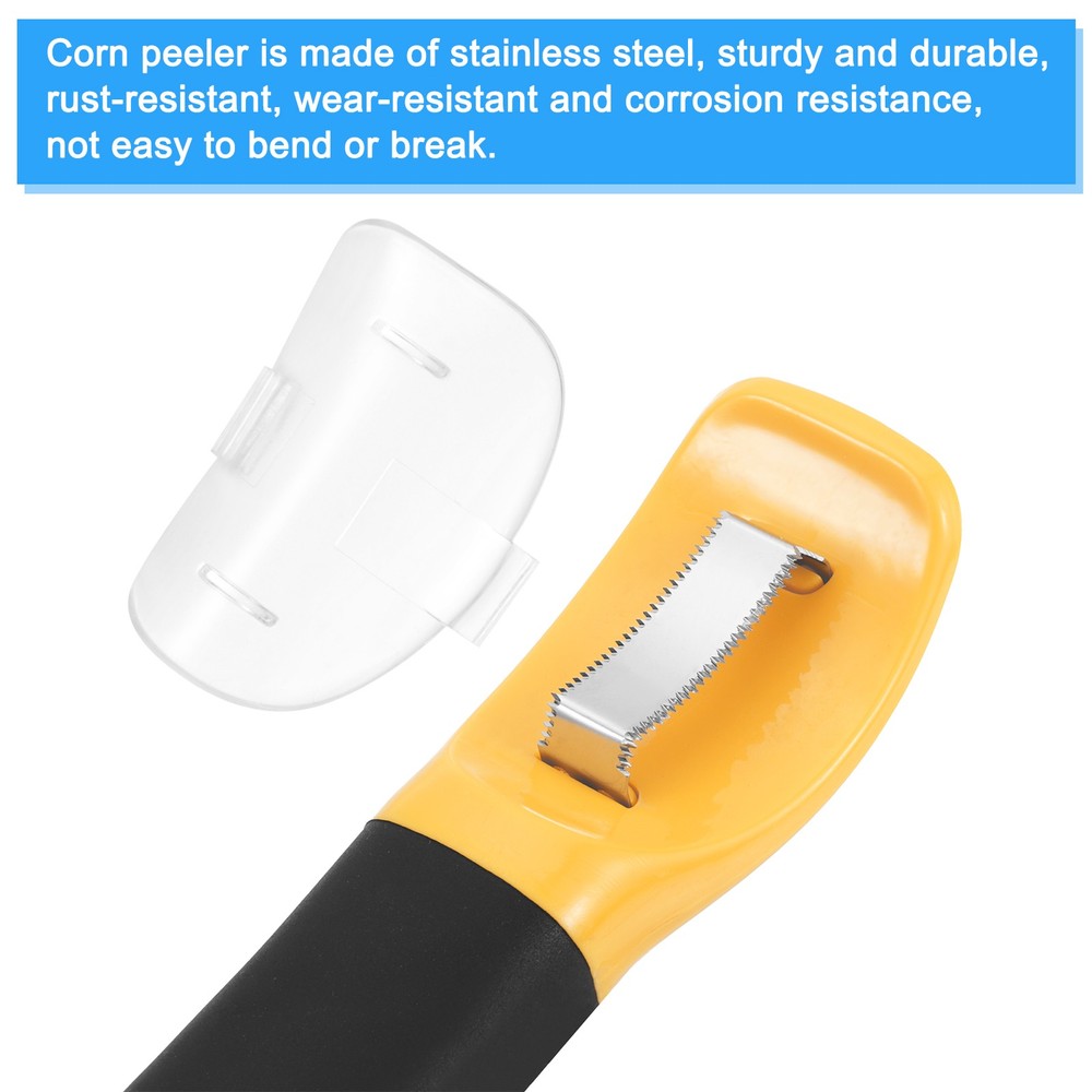 2pcs Stainless Steel Corn Peeler Corn Stripper Tool for Corn on the Cob, Silver