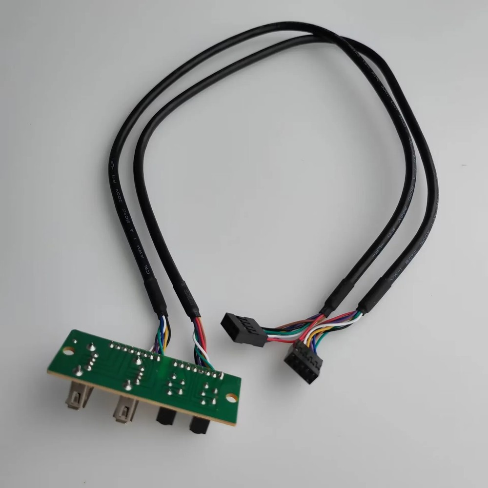 Dual USB 2.0 9P 3.5mm HD Audio Standing Motherboard Extension Cable Front Panel
