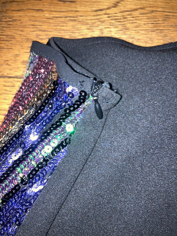 Parisian Sequin Multi Colour Set Crop Top & Skirt Size 14