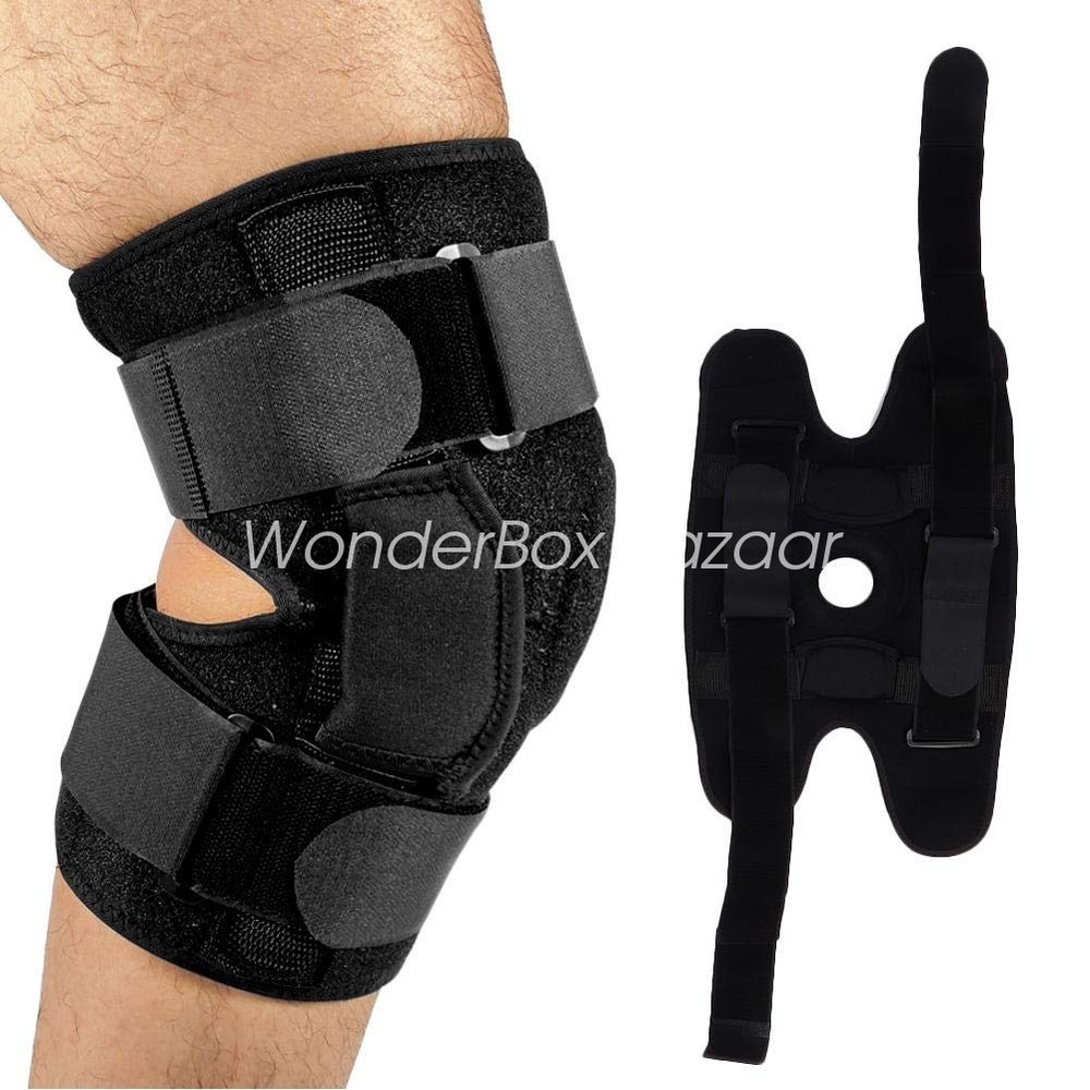 Hinged Knee Brace Compression Sleeve Joint Support Open Patella Stabilizer Wrap