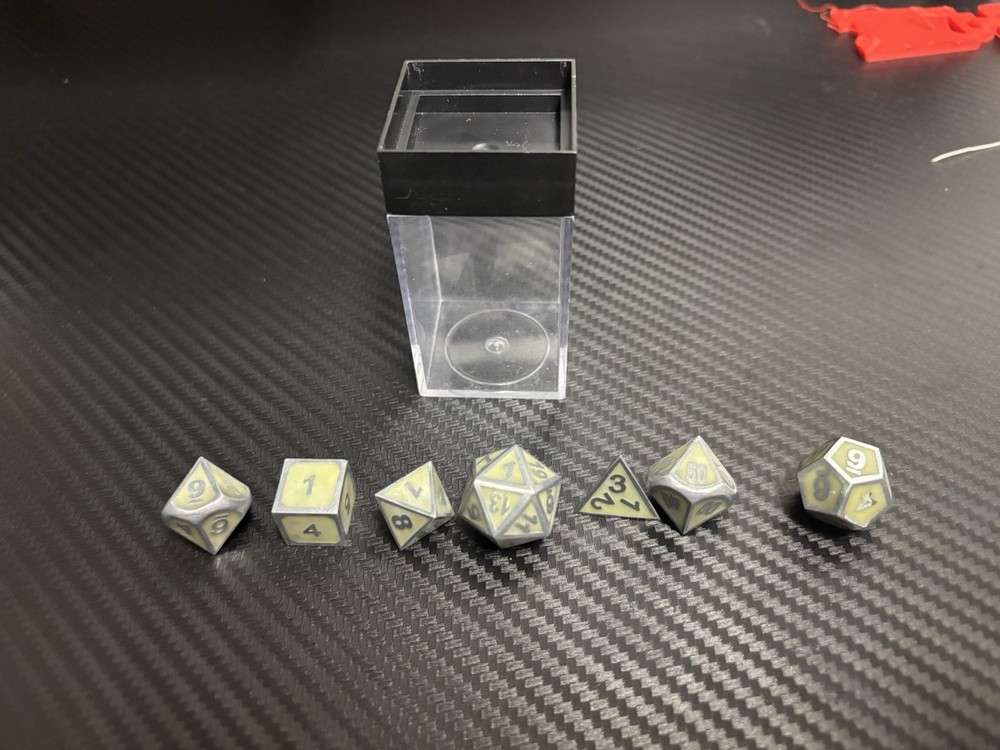 Metal Dice Glow In The Dark. They Heavy!
