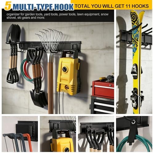 14Pack Garage Storage & Organization Kit, 49.5'' Rails with 11 Adjustable