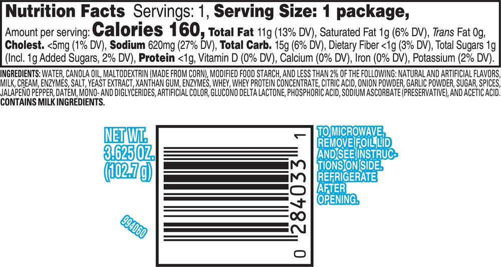 Dips, Queso to Go Nacho Cheese Dip, Medium, 3.625 Oz Cups (30 Pack)