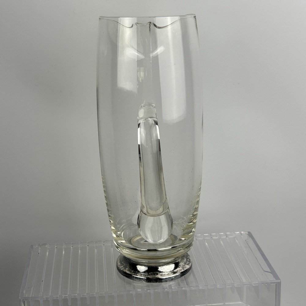 Silver Smith Studio Glass and Silverplated Cocktail Pitcher