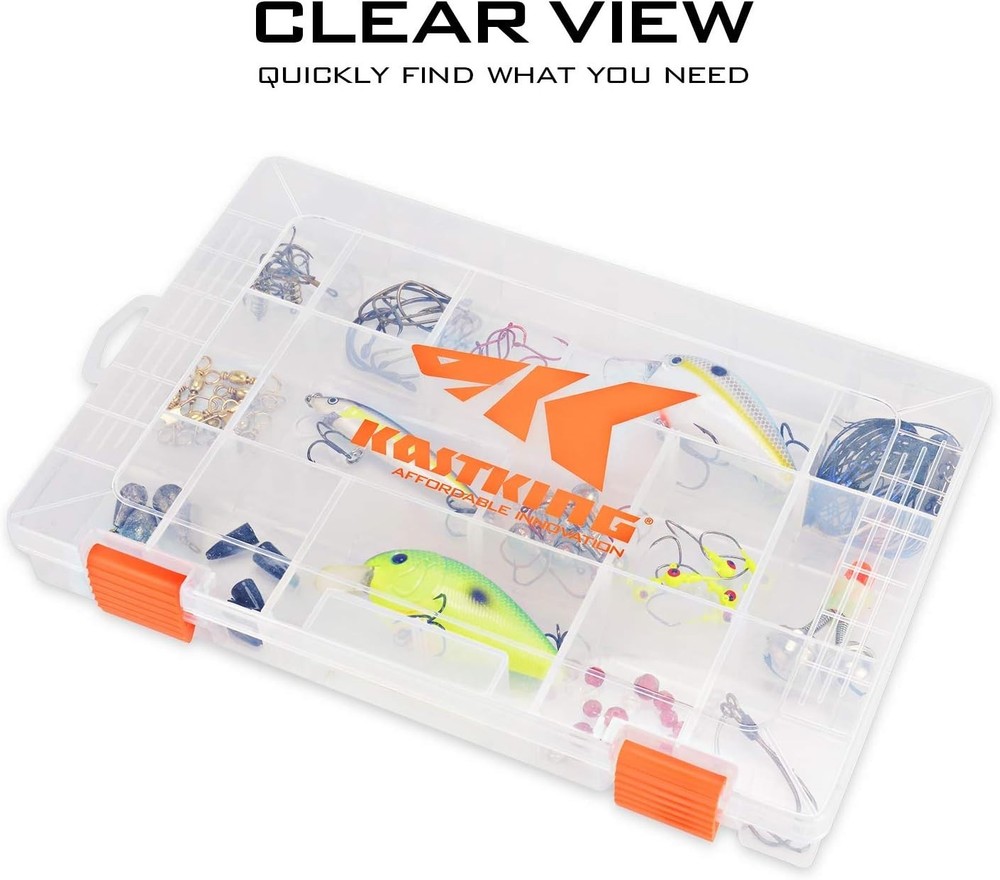 Durable 2-Pack Adjustable Plastic Tackle & Parts Storage Trays