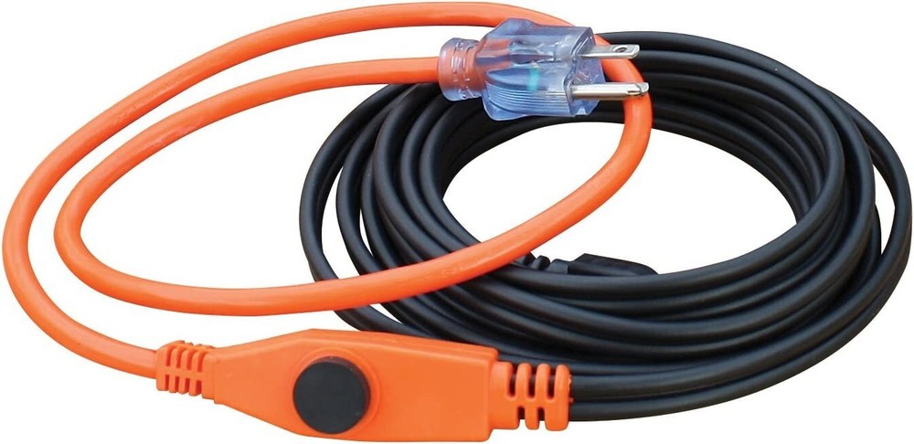 12ft Water Pipe Heating Cable, 84 Watts, Built in Thermostat, 2ft 18/3 SJTW