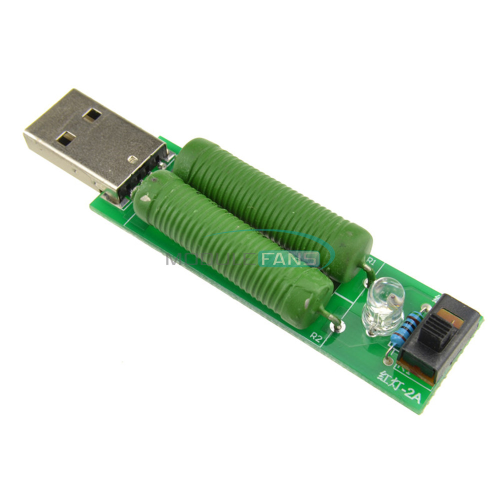 USB Load Resistance Adjustable Power Resistors With switch 2 current 5V 1A/2A