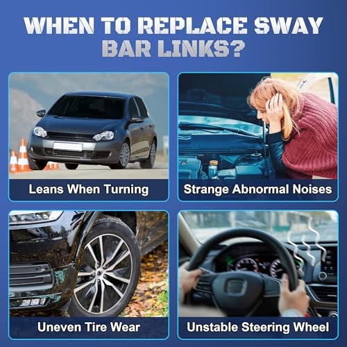 K80252 Front Stabilizer Sway Bar End Links Compatible with 2004-2012 Chevy
