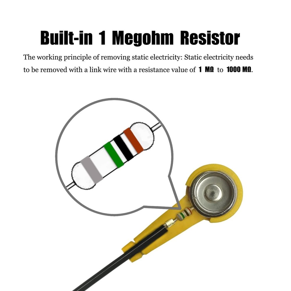 Durable Anti-Static Wrist Strap: 9.8ft Cable, Adjustable Fit for Professionals