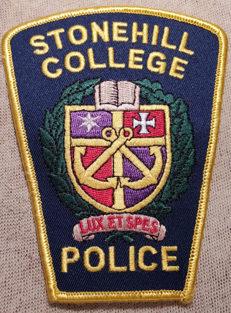 MA Stonehill College Massachusetts Police Patch (Hook/Loop Backing)