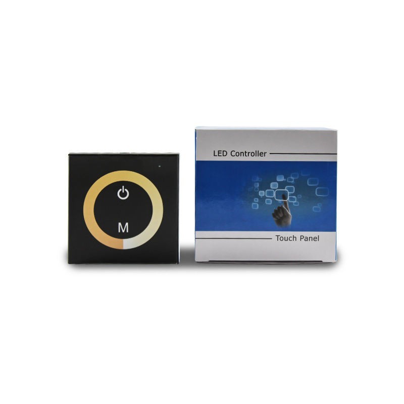 Wall-Mounted Touch Panel LED Controller Dimmer for Double Strip Light DC 12V-24V