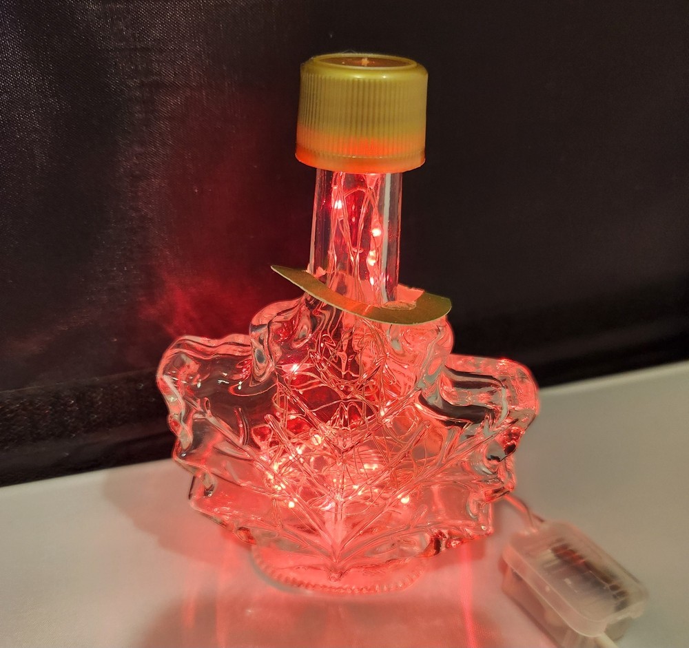 USB Lighted (RED) Maple Leaf (Maple Syrup) Bottle