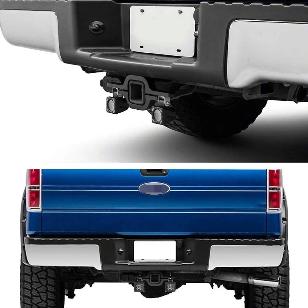4" Tow Hitch Mounting Bracket COMBO LED Work Light Pods Backup Reverse For Truck