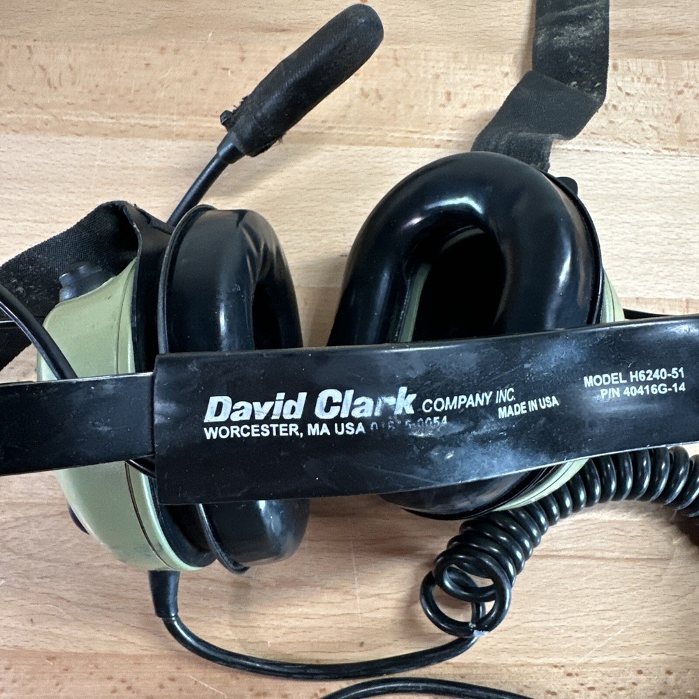David Clark Aviation Headset Model H6240-51 Untested