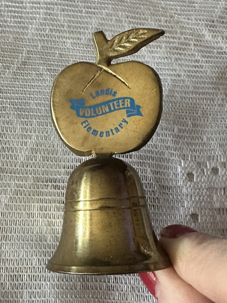 Vintage Brass Landis Volunteer Elementary Bell Decor