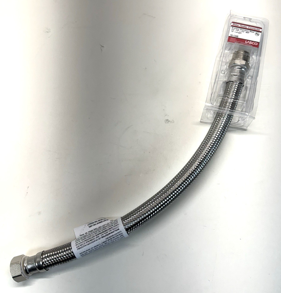 LASCO 10-1346 Braided Stainless Steel 3/4" FIP x 3/4" MIP 18" Long Connector
