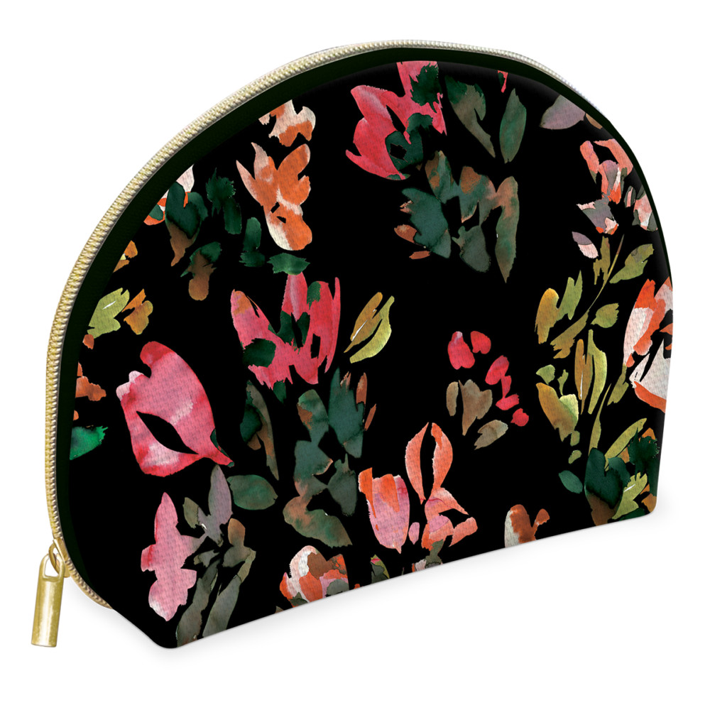 Canvas Cosmetic Bag | Black Floral