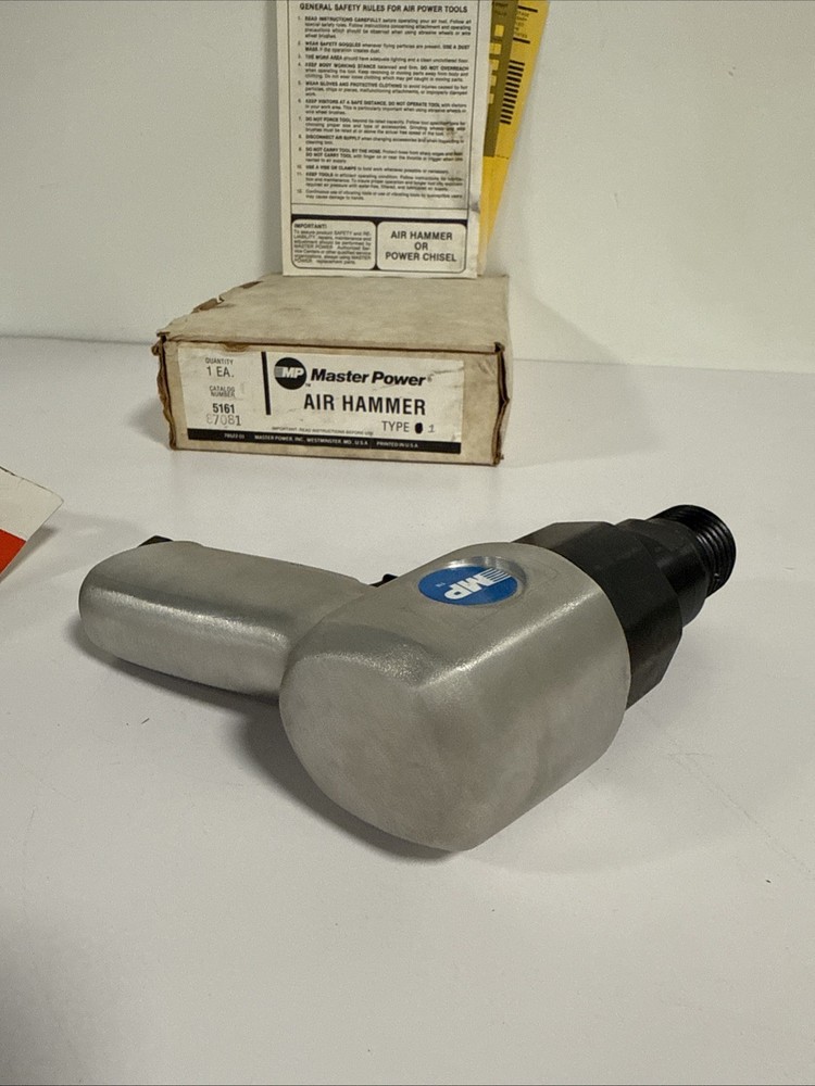 Master Power Air Hammer Chisel Pneumatic Tool W Black & Decker Spring & Box