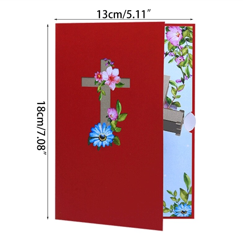3D Greeting Card Popup Easters Card,Religious Crosses Easters Card with Envelope