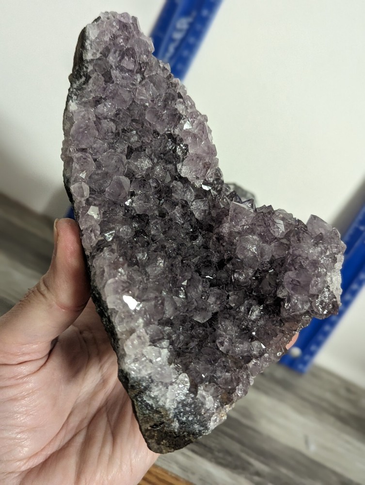 2 Amethyst standing cut base crystals geodes. 5 pounds lbs
