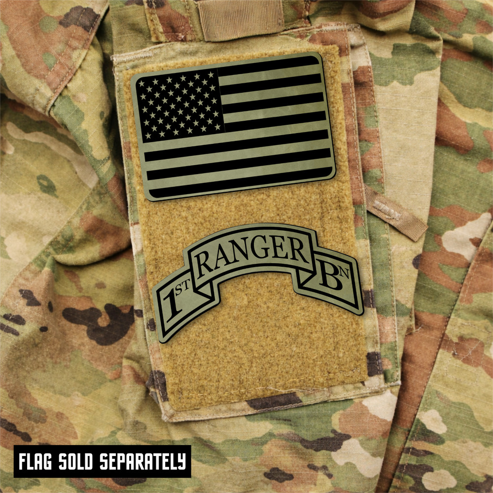1st Ranger, 75th Regiment Scroll Engraved Tactical Patch, 3.9" x 2" Hook & Loop